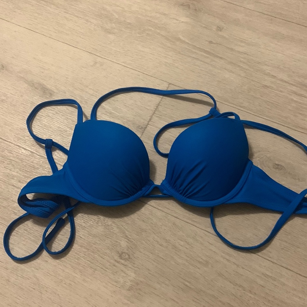 Blue push up swim top
